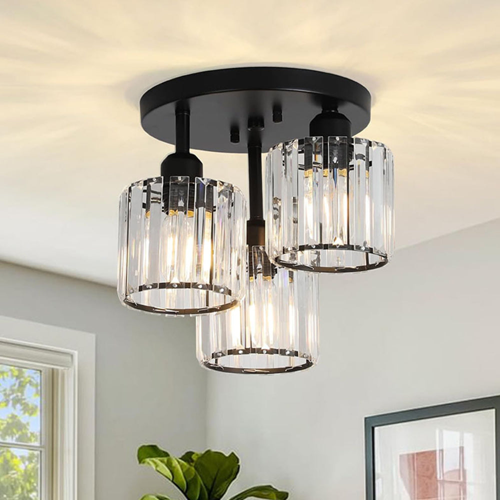 GlanzKristall: Semi-Flush Crystal Ceiling Light Modern – Luxurious Design for Bedrooms & Dining Rooms