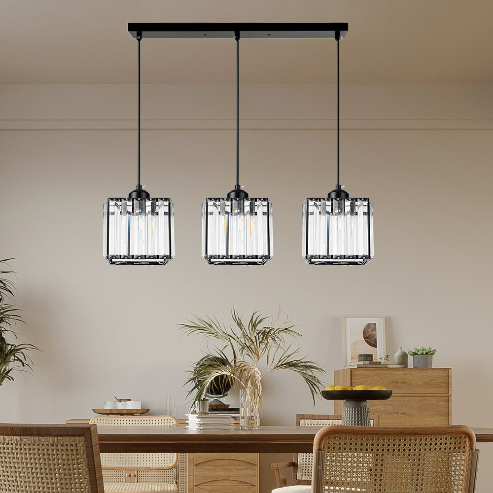 GlanzKüche: Black Glass Pendant Light Modern – Decorative & Energy-Efficient for Kitchen Islands & Dining Areas