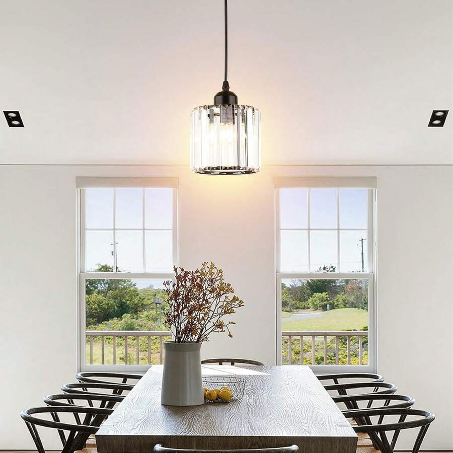 GlanzKüche: Black Glass Pendant Light Modern – Decorative & Energy-Efficient for Kitchen Islands & Dining Areas