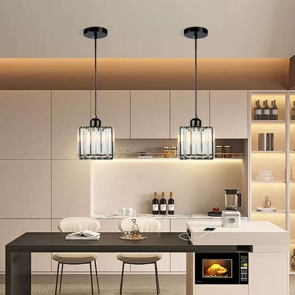 GlanzKüche: Black Glass Pendant Light Modern – Decorative & Energy-Efficient for Kitchen Islands & Dining Areas