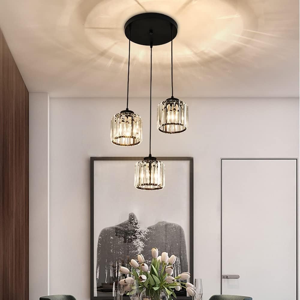 GlanzKüche: Black Glass Pendant Light Modern – Decorative & Energy-Efficient for Kitchen Islands & Dining Areas