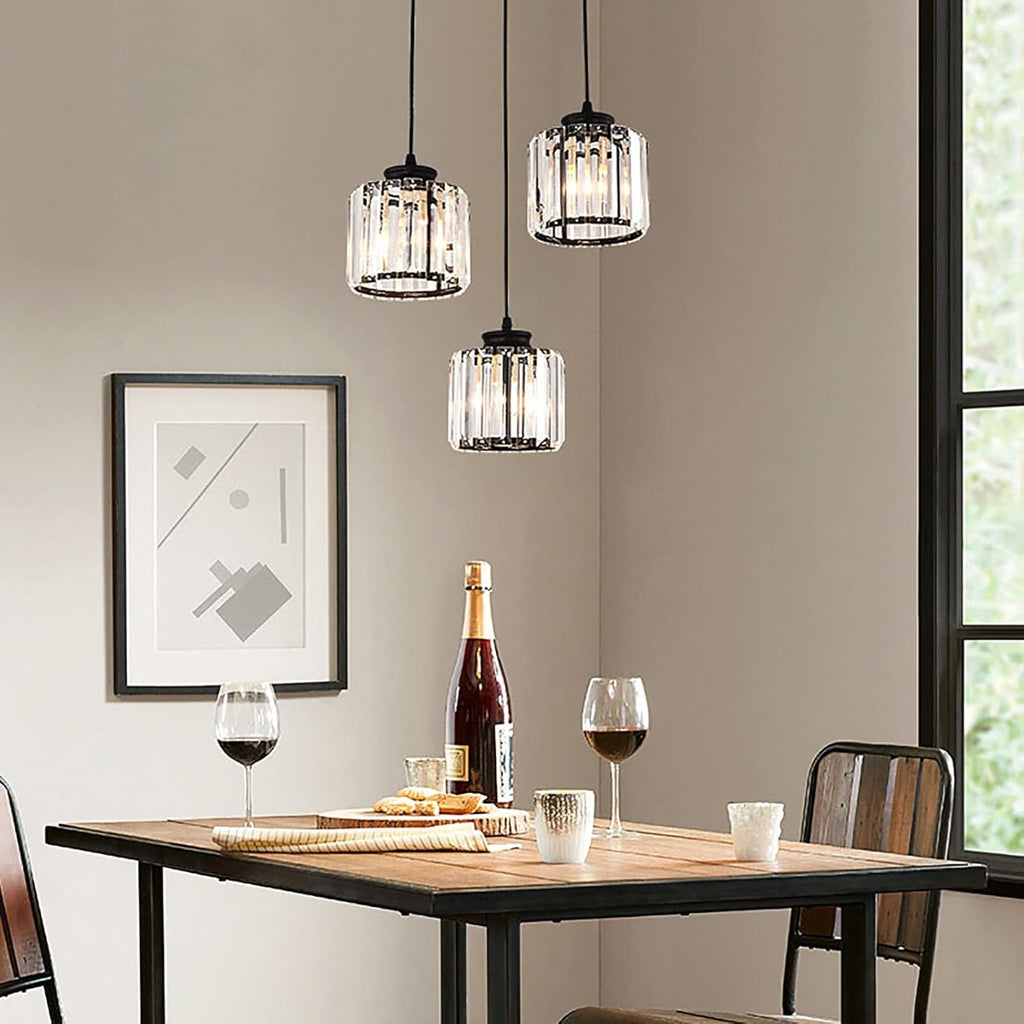 GlanzKüche: Black Glass Pendant Light Modern – Decorative & Energy-Efficient for Kitchen Islands & Dining Areas