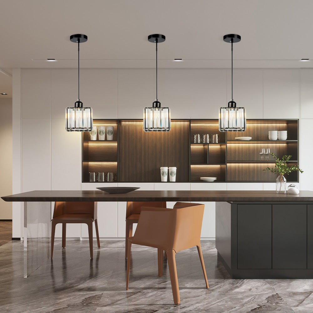 GlanzKüche: Black Glass Pendant Light Modern – Decorative & Energy-Efficient for Kitchen Islands & Dining Areas