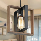GlanzLandhaus: Black Pendant Light Wood Modern – Decorative & Functional for Dining Room & Living Room