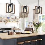 GlanzLandhaus: Black Pendant Light Wood Modern – Decorative & Functional for Dining Room & Living Room