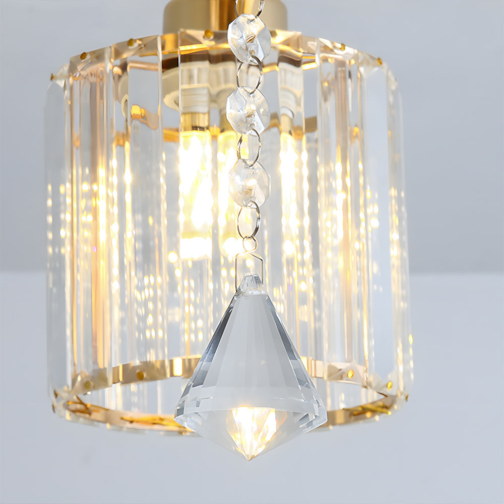 GlanzPrisma: Semi-flush Crystal Ceiling Light Modern – Stylish & Bright for Living & Dining Areas