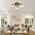 GlanzPrisma: Semi-flush Crystal Ceiling Light Modern – Stylish & Bright for Living & Dining Areas