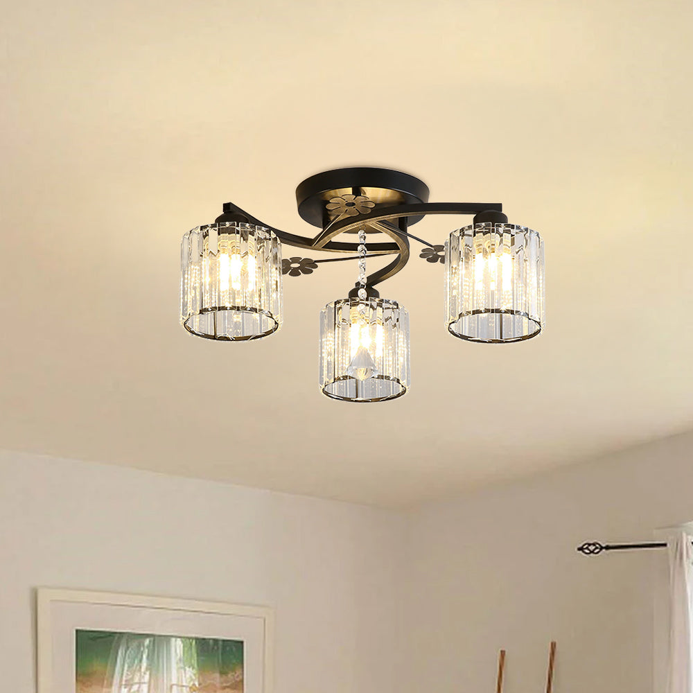 GlanzPrisma: Semi-flush Crystal Ceiling Light Modern – Stylish & Bright for Living & Dining Areas