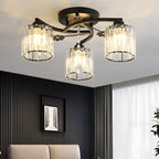 GlanzPrisma: Semi-flush Crystal Ceiling Light Modern – Stylish & Bright for Living & Dining Areas