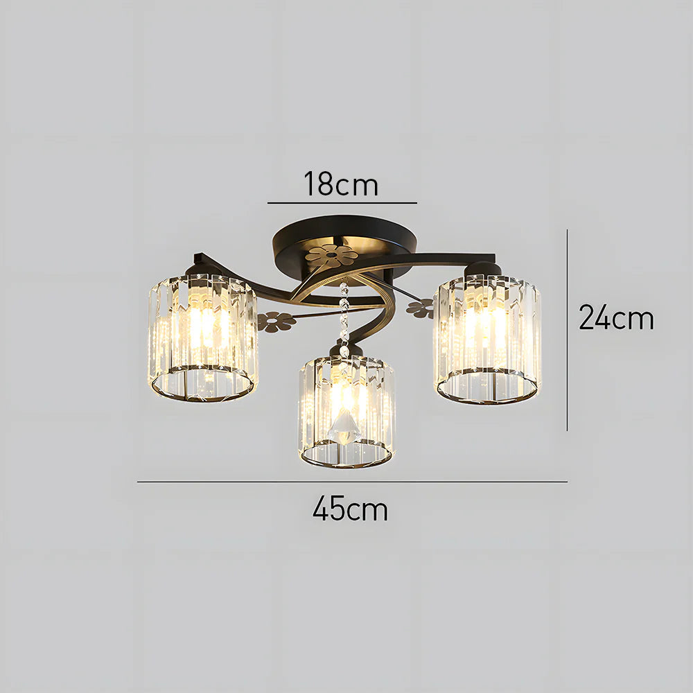GlanzPrisma: Semi-flush Crystal Ceiling Light Modern – Stylish & Bright for Living & Dining Areas