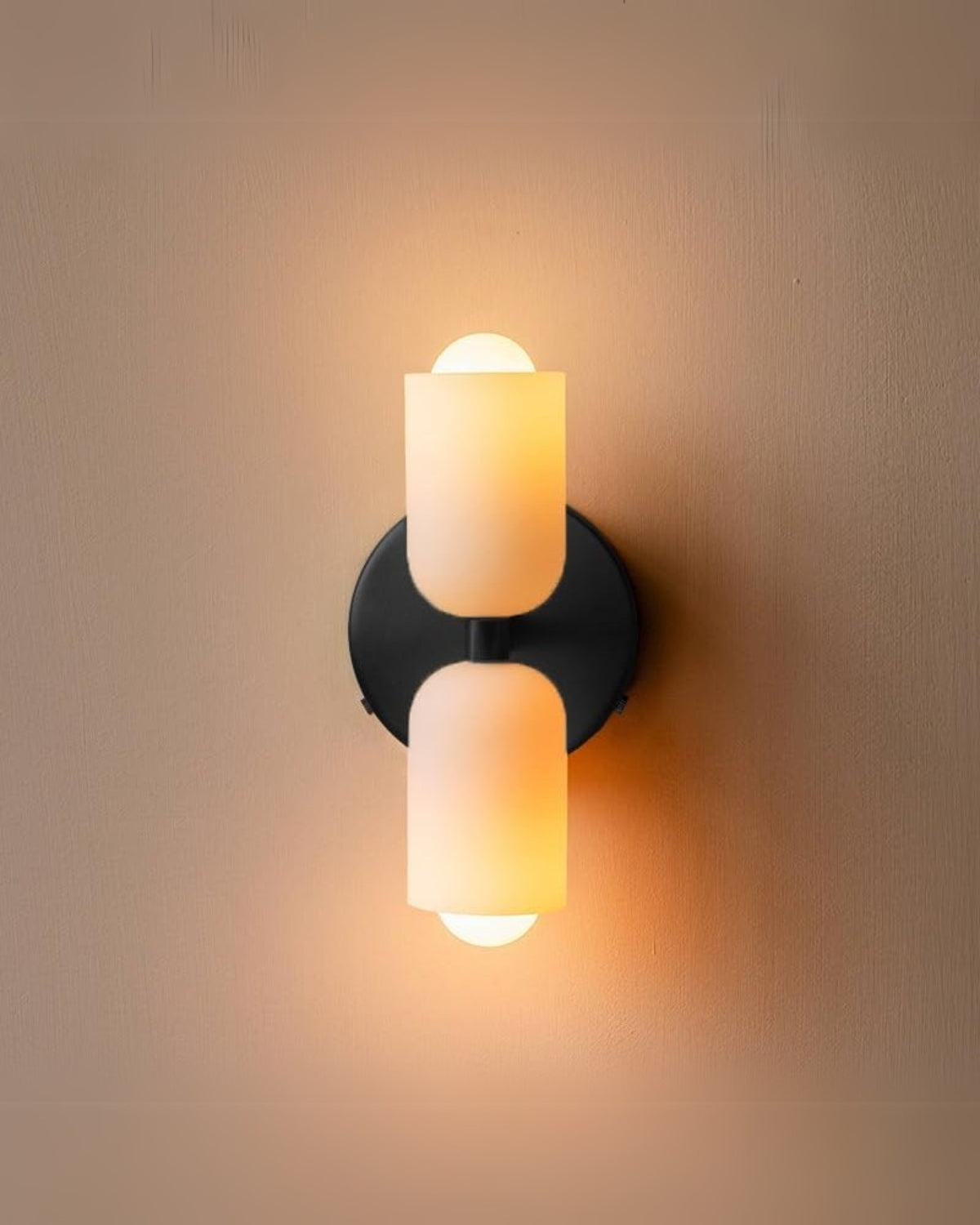 GlanzSphäre: Modern Wall Light – Double Glass Ball Light with Warm Light, Decorative for Bedroom & Living Room
