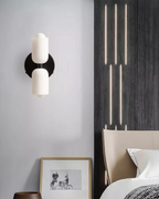 GlanzSphäre: Modern Wall Light – Double Glass Ball Light with Warm Light, Decorative for Bedroom & Living Room