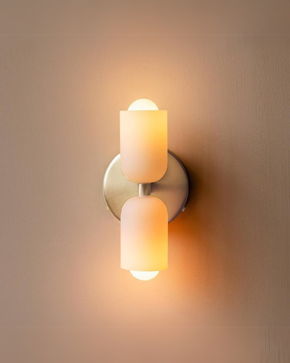 GlanzSphäre: Modern Wall Light – Double Glass Ball Light with Warm Light, Decorative for Bedroom & Living Room