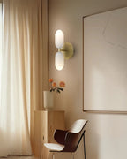 GlanzSphäre: Modern Wall Light – Double Glass Ball Light with Warm Light, Decorative for Bedroom & Living Room