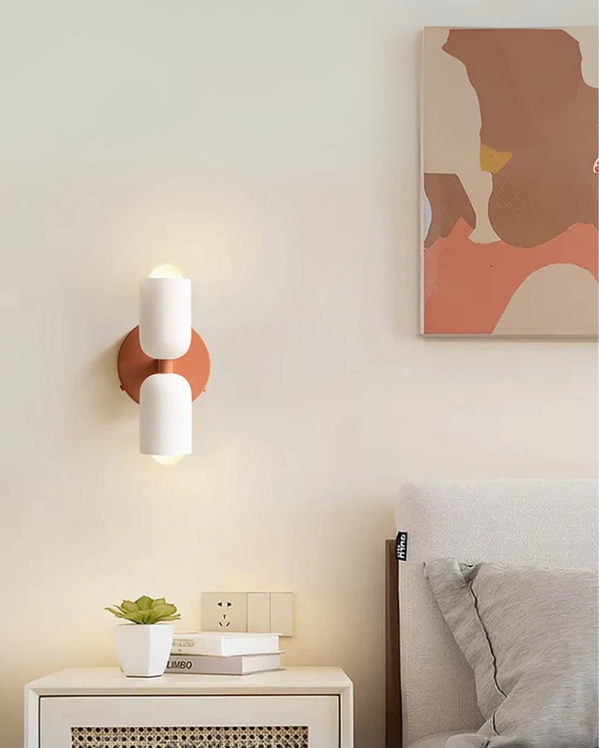 GlanzSphäre: Modern Wall Light – Double Glass Ball Light with Warm Light, Decorative for Bedroom & Living Room
