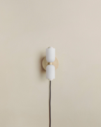GlanzSphäre: Modern Wall Light – Double Glass Ball Light with Warm Light, Decorative for Bedroom & Living Room