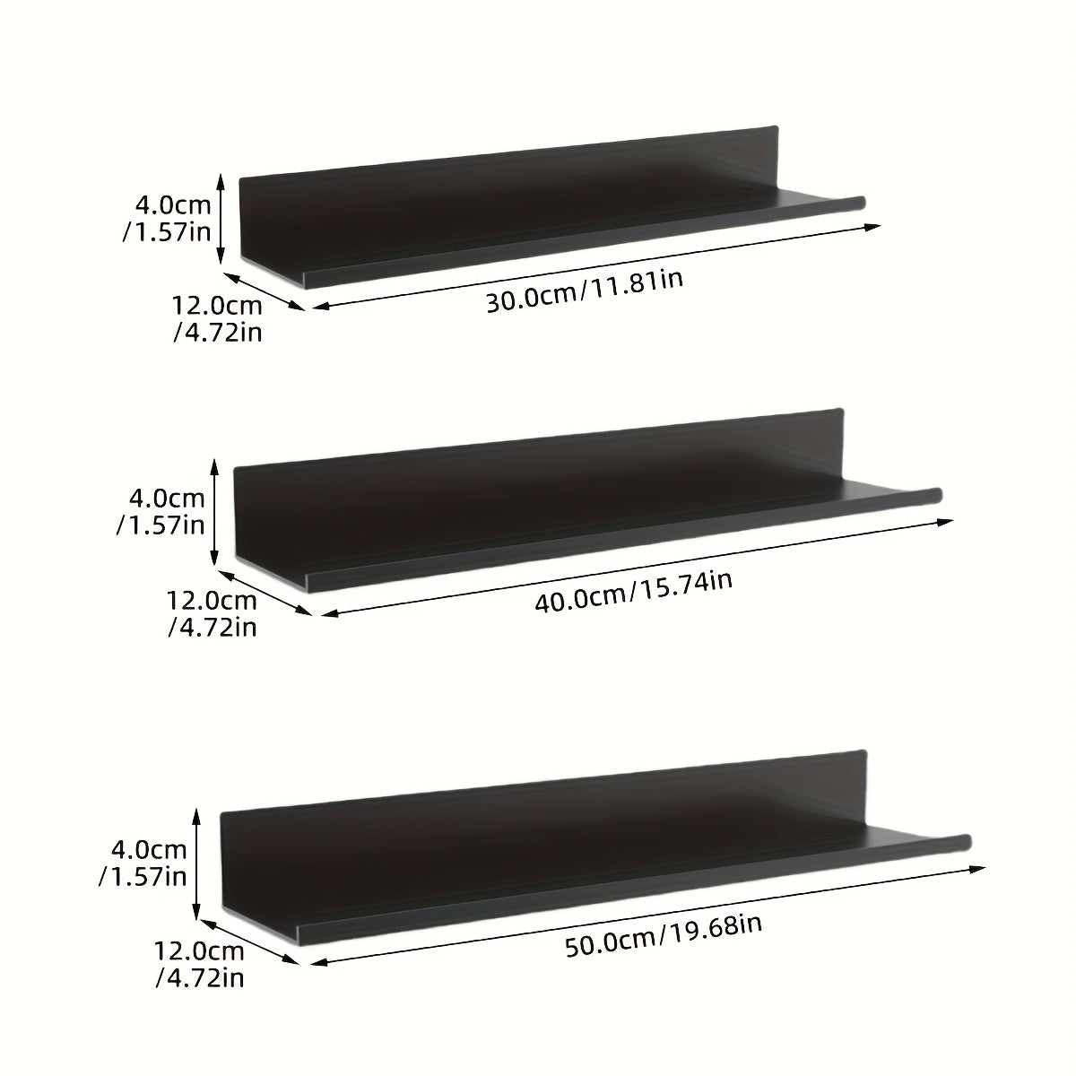 GlanzStahl: Classic Wall Shelf – Sturdy, Rust-Free & Floating with Chrome Finish for Bathroom & Living Room