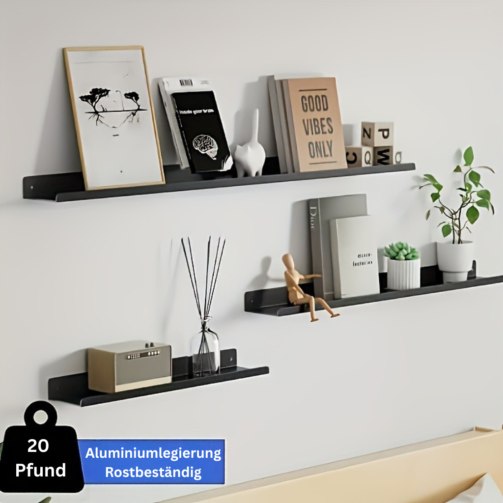 GlanzStahl: Classic Wall Shelf – Sturdy, Rust-Free & Floating with Chrome Finish for Bathroom & Living Room
