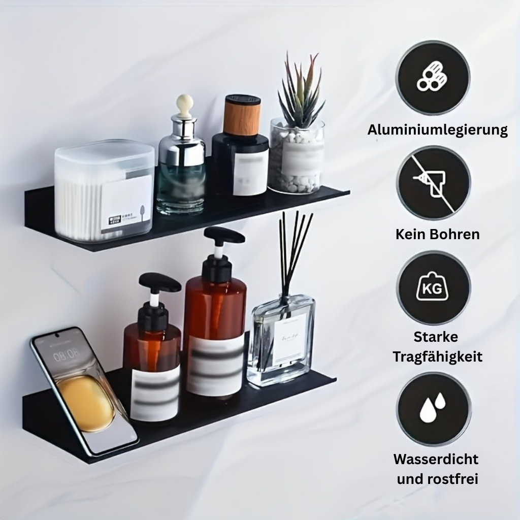 GlanzStahl: Classic Wall Shelf – Sturdy, Rust-Free & Floating with Chrome Finish for Bathroom & Living Room