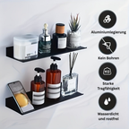 GlanzStahl: Classic Wall Shelf – Sturdy, Rust-Free & Floating with Chrome Finish for Bathroom & Living Room
