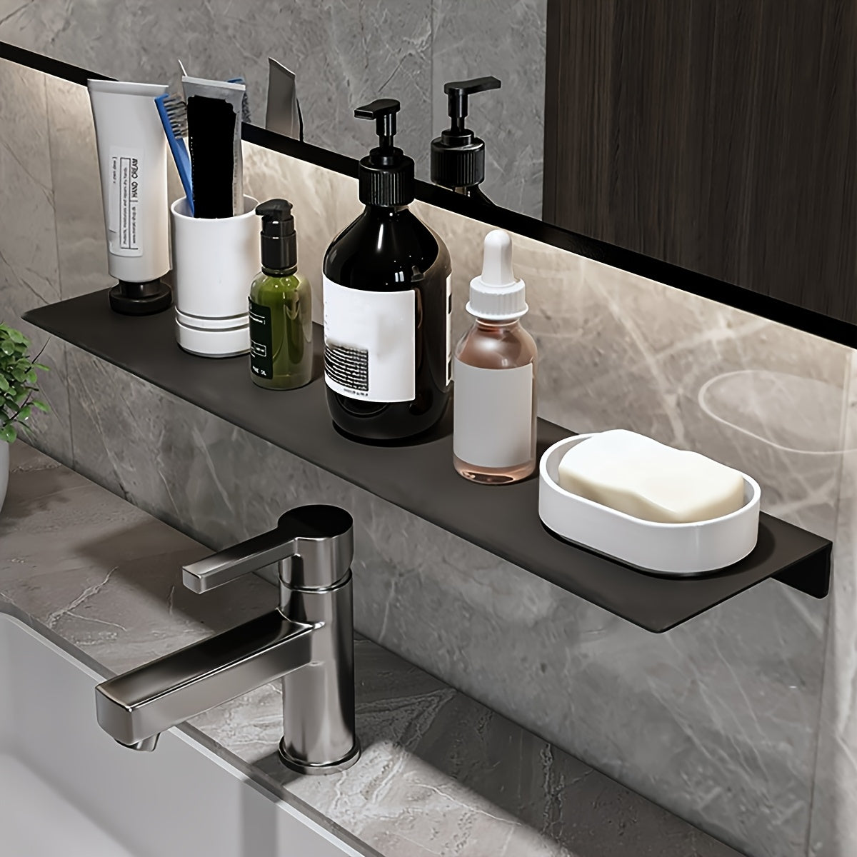 GlanzStahl: Classic Wall Shelf – Sturdy, Rust-Free & Floating with Chrome Finish for Bathroom & Living Room