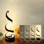 GlanzWelle: Modern LED Table Lamp Spiral – Dimmable via USB