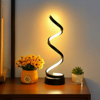 GlanzWelle: Modern LED Table Lamp Spiral – Dimmable via USB