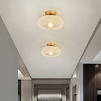 GlanzWohn: Round Glass Ceiling Light Modern – Stylish & Energy Efficient for Living Room & Hallway