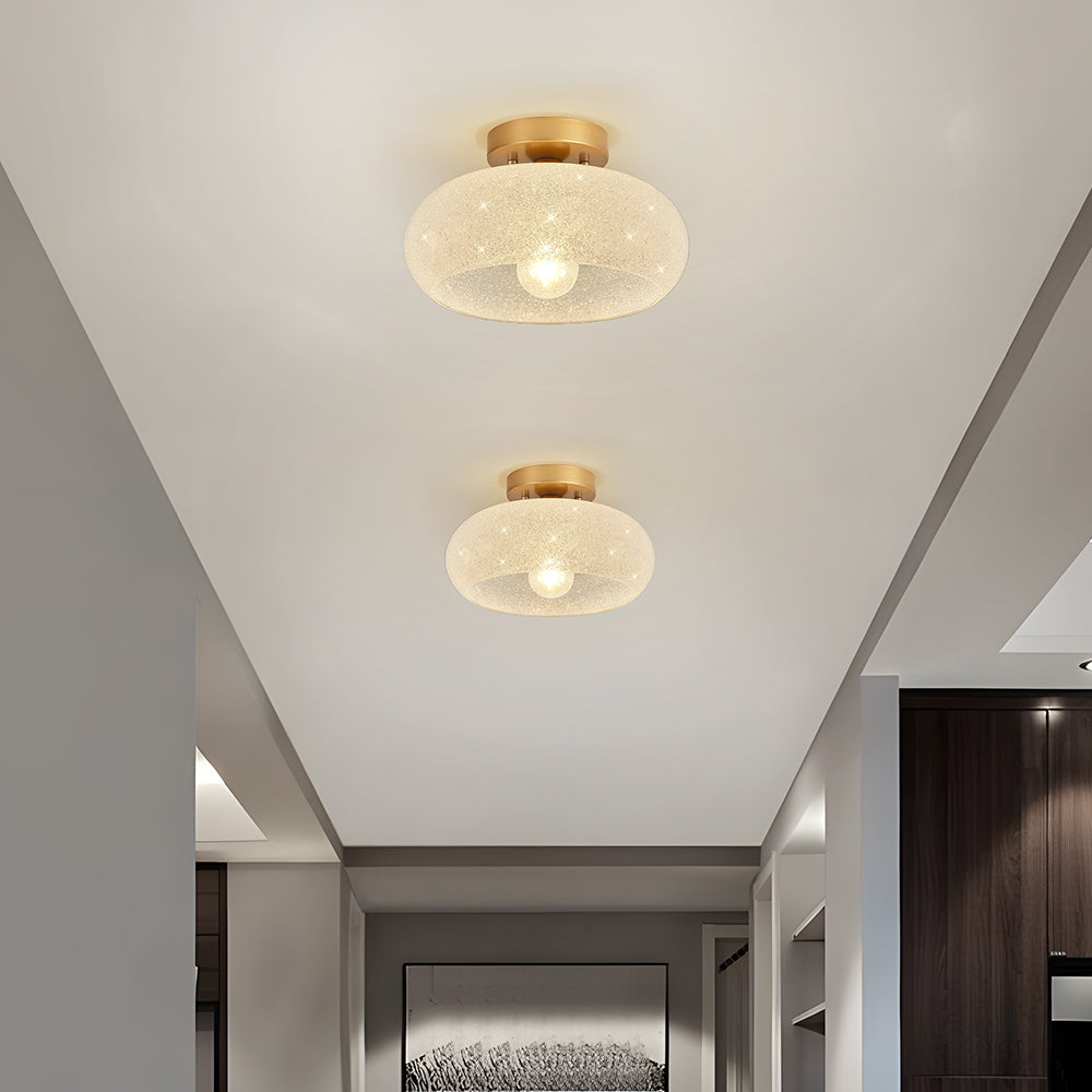 GlanzWohn: Round Glass Ceiling Light Modern – Stylish & Energy Efficient for Living Room & Hallway
