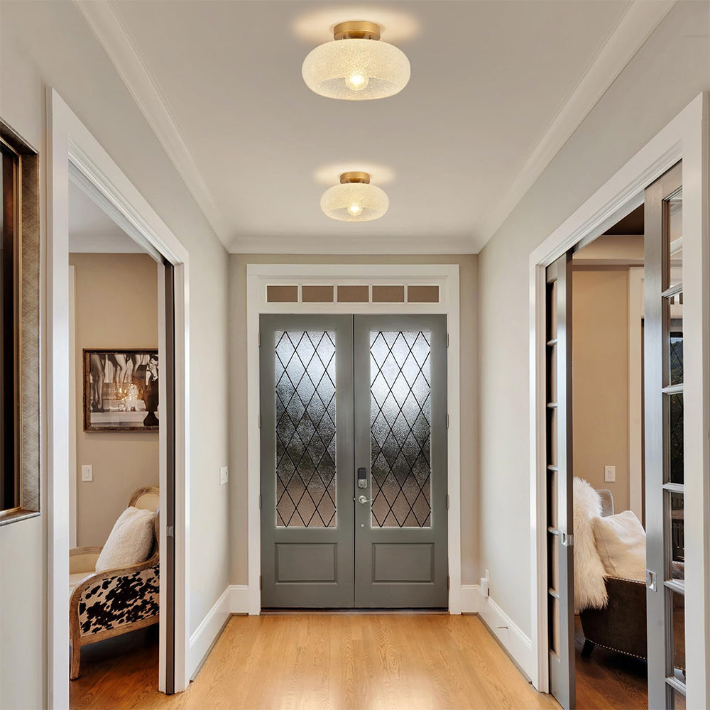 GlanzWohn: Round Glass Ceiling Light Modern – Stylish & Energy Efficient for Living Room & Hallway