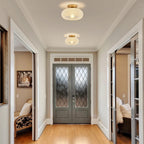 GlanzWohn: Round Glass Ceiling Light Modern – Stylish & Energy Efficient for Living Room & Hallway