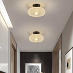 GlanzWohn: Round Glass Ceiling Light Modern – Stylish & Energy Efficient for Living Room & Hallway