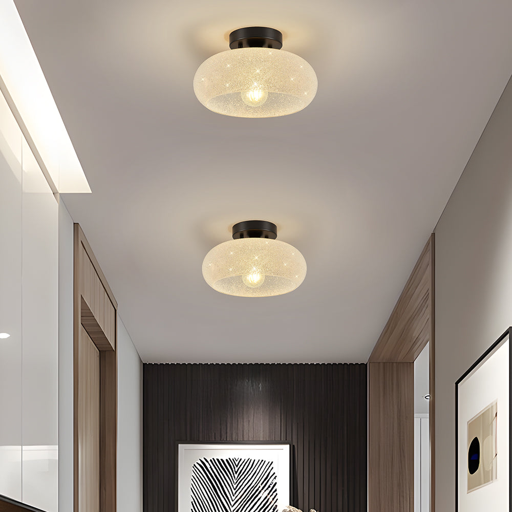 GlanzWohn: Round Glass Ceiling Light Modern – Stylish & Energy Efficient for Living Room & Hallway