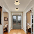 GlanzWohn: Round Glass Ceiling Light Modern – Stylish & Energy Efficient for Living Room & Hallway