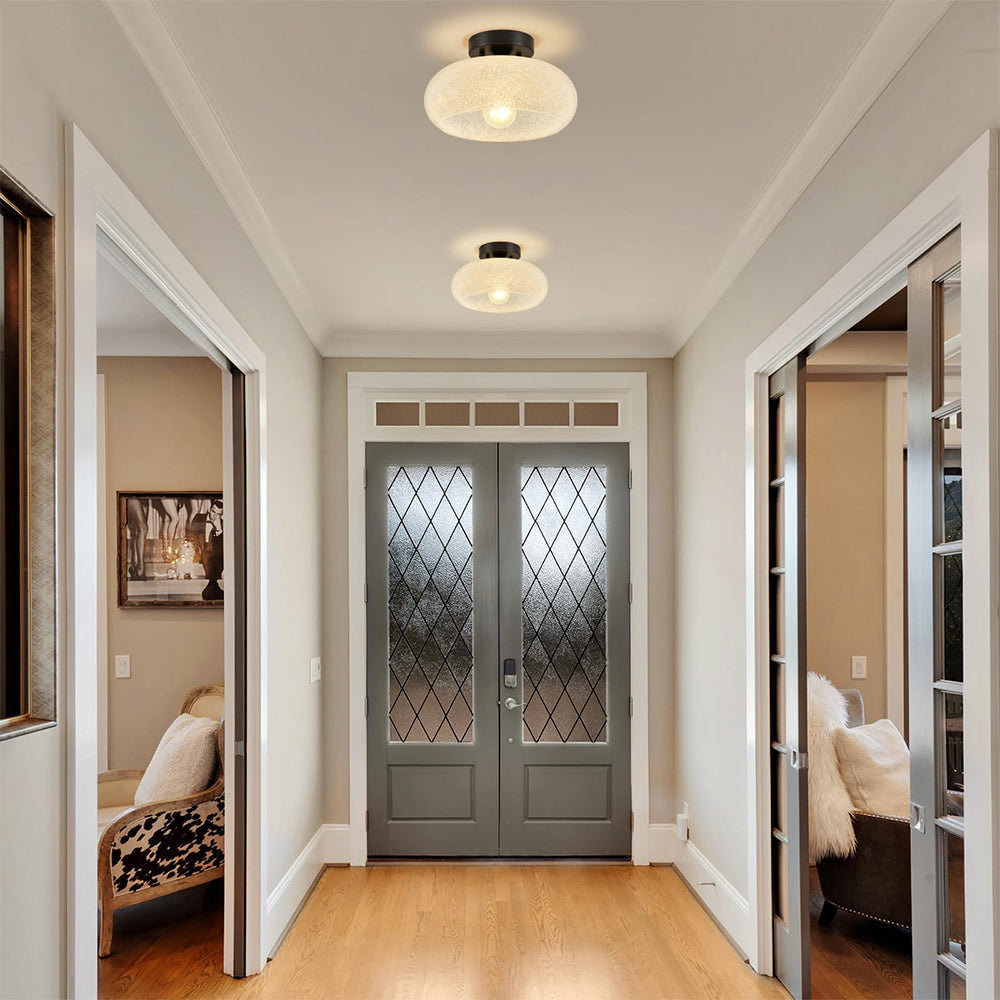 GlanzWohn: Round Glass Ceiling Light Modern – Stylish & Energy Efficient for Living Room & Hallway