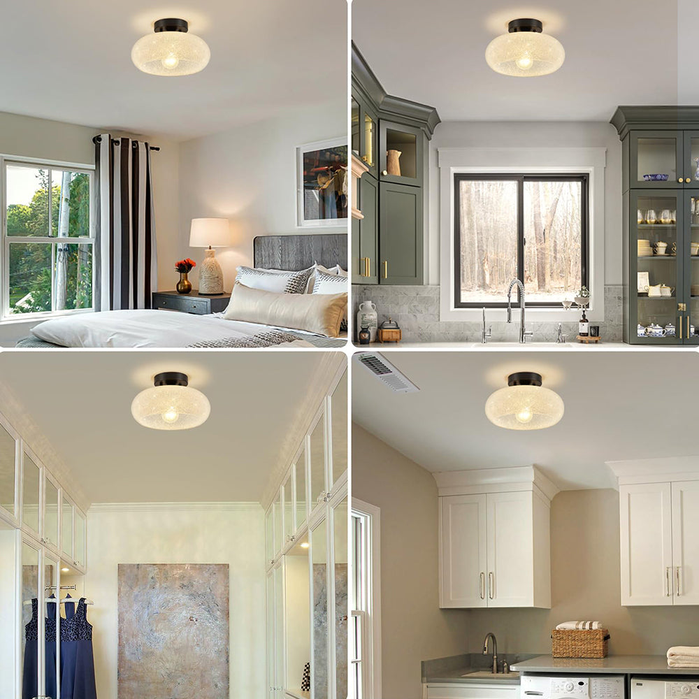 GlanzWohn: Round Glass Ceiling Light Modern – Stylish & Energy Efficient for Living Room & Hallway