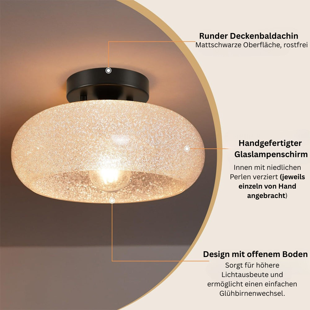 GlanzWohn: Round Glass Ceiling Light Modern – Stylish & Energy Efficient for Living Room & Hallway