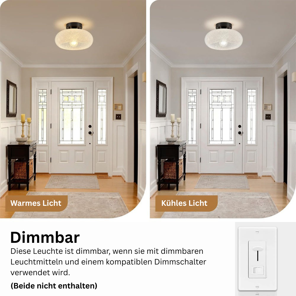 GlanzWohn: Round Glass Ceiling Light Modern – Stylish & Energy Efficient for Living Room & Hallway