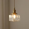 GlasLume: Vintage Glass Pendant Light – Retro Hanging Lamp with Brass Details