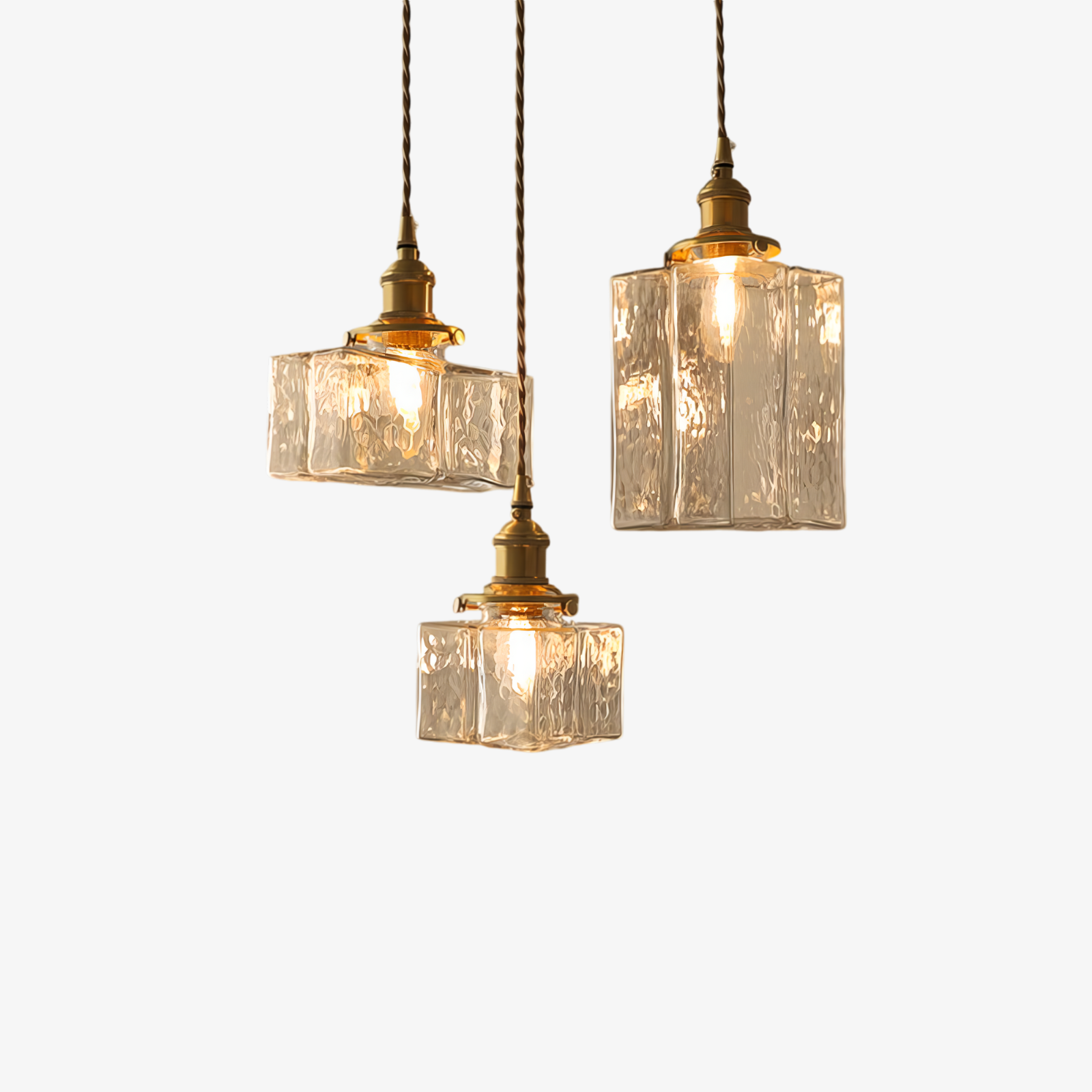 GlasLume: Vintage Glass Pendant Light – Retro Hanging Lamp with Brass Details