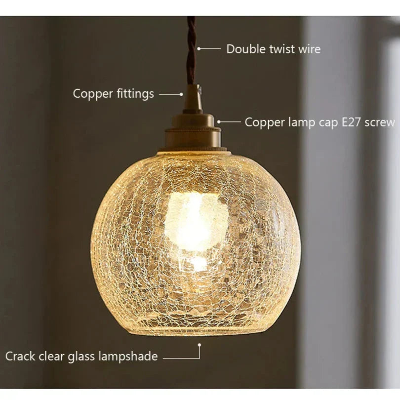 GlasLux: Crystal Glass Pendant Light – Elegant Hanging Lamp for Dining Room & Living Room