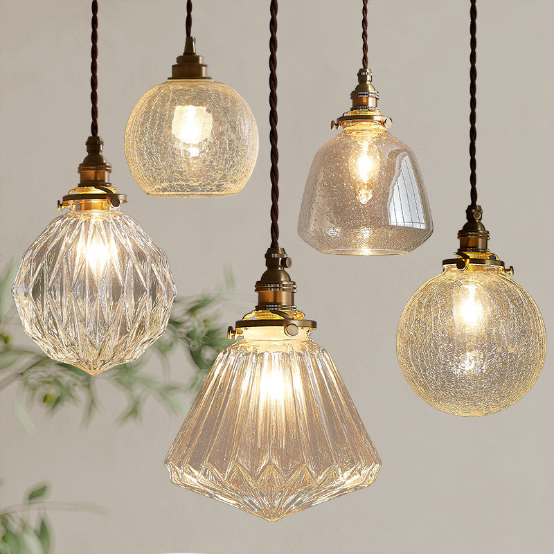GlasLux: Crystal Glass Pendant Light – Elegant Hanging Lamp for Dining Room & Living Room