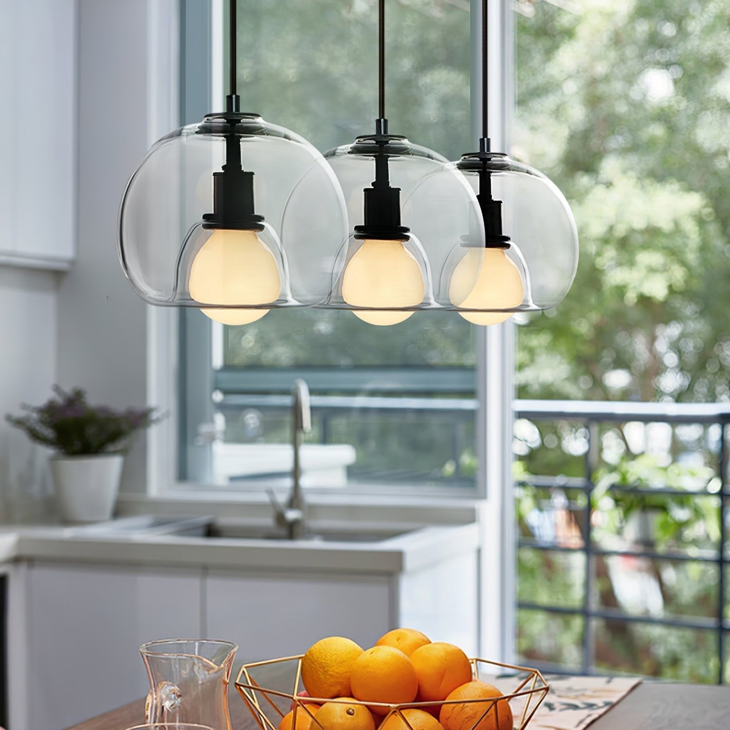 Glasera: Glass & Metal Pendant Light with Minimalist Design – for Modern Living Spaces