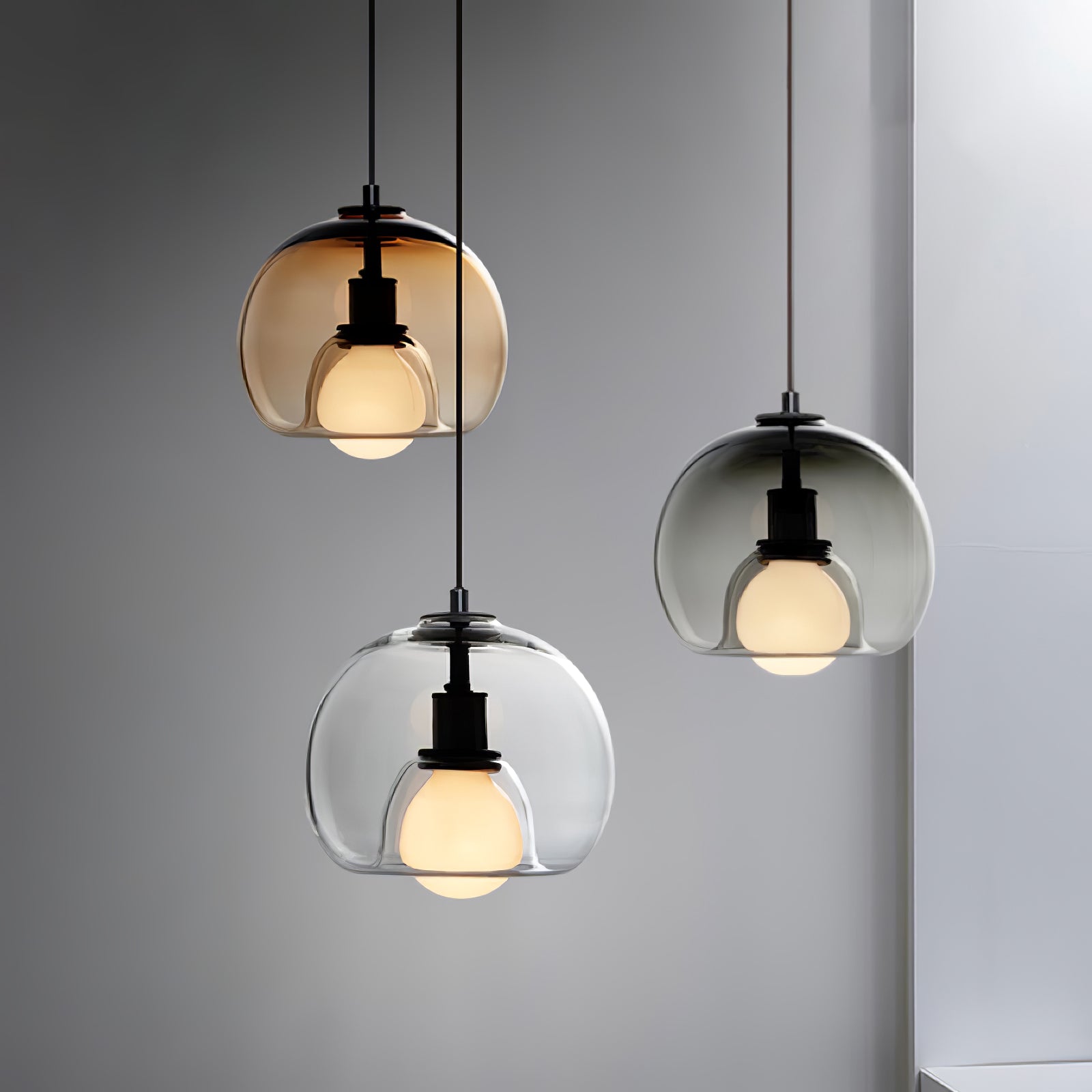 Glasera: Glass & Metal Pendant Light with Minimalist Design – for Modern Living Spaces