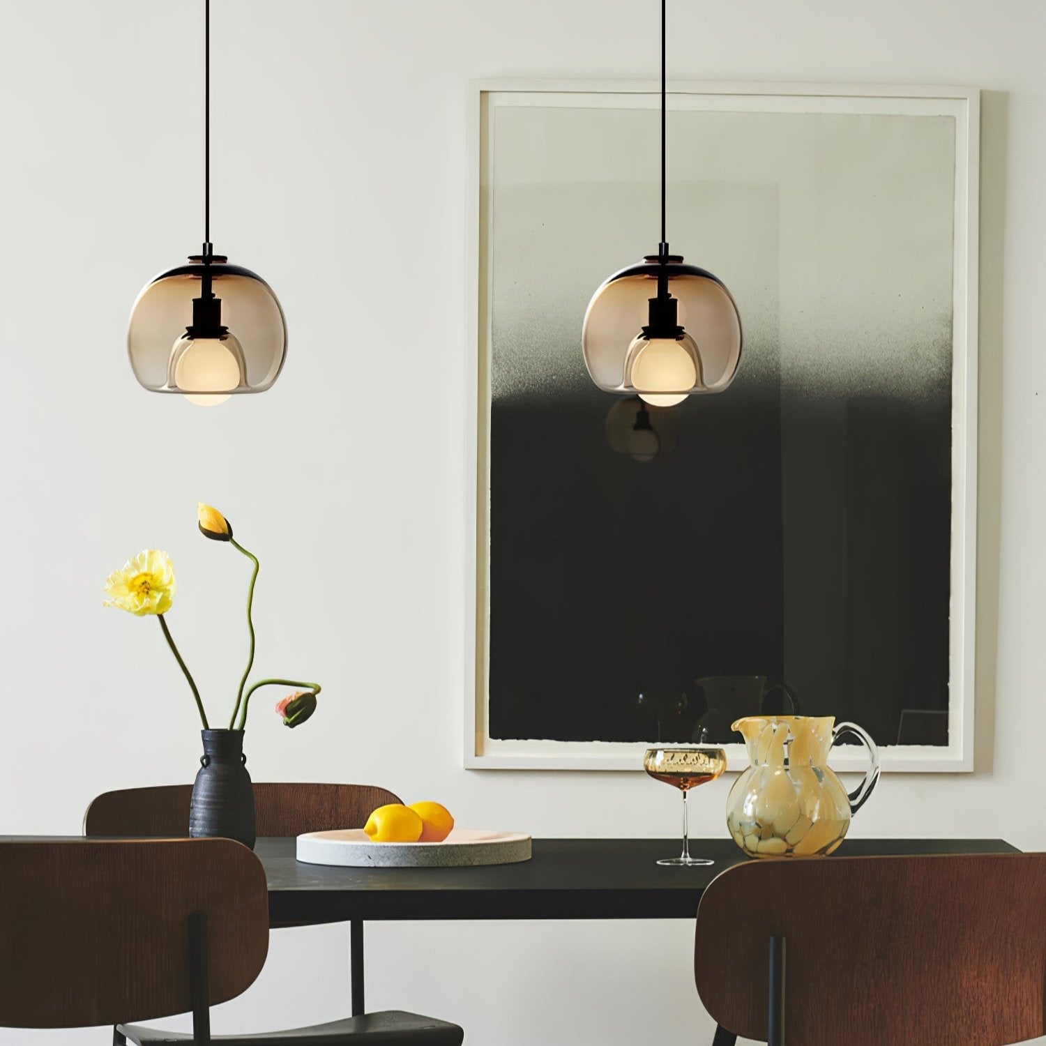 Glasera: Glass & Metal Pendant Light with Minimalist Design – for Modern Living Spaces