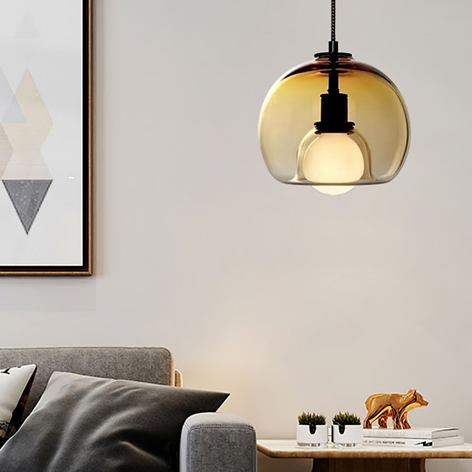 Glasera: Glass & Metal Pendant Light with Minimalist Design – for Modern Living Spaces