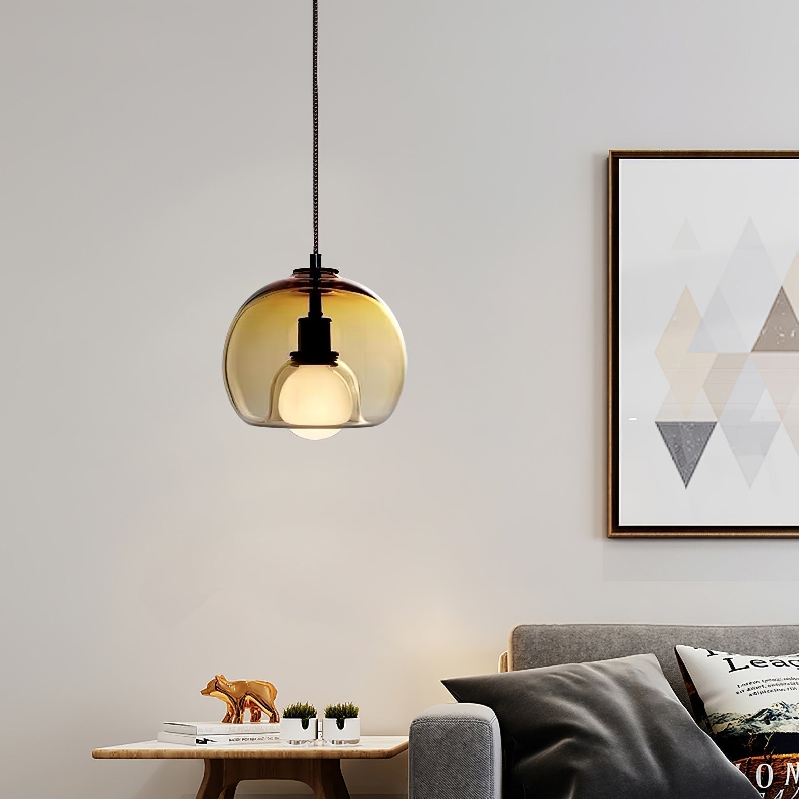 Glasera: Glass & Metal Pendant Light with Minimalist Design – for Modern Living Spaces