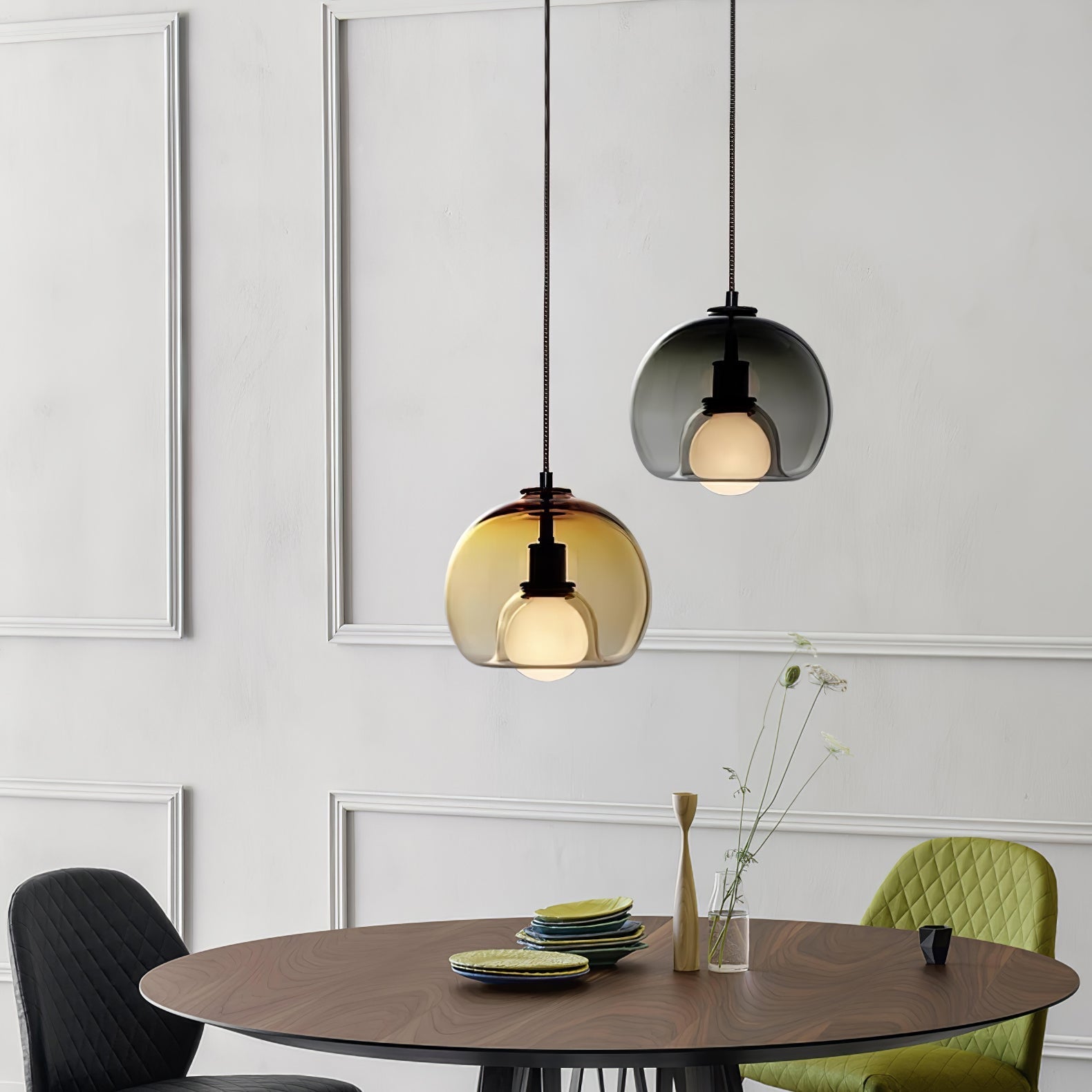 Glasera: Glass & Metal Pendant Light with Minimalist Design – for Modern Living Spaces