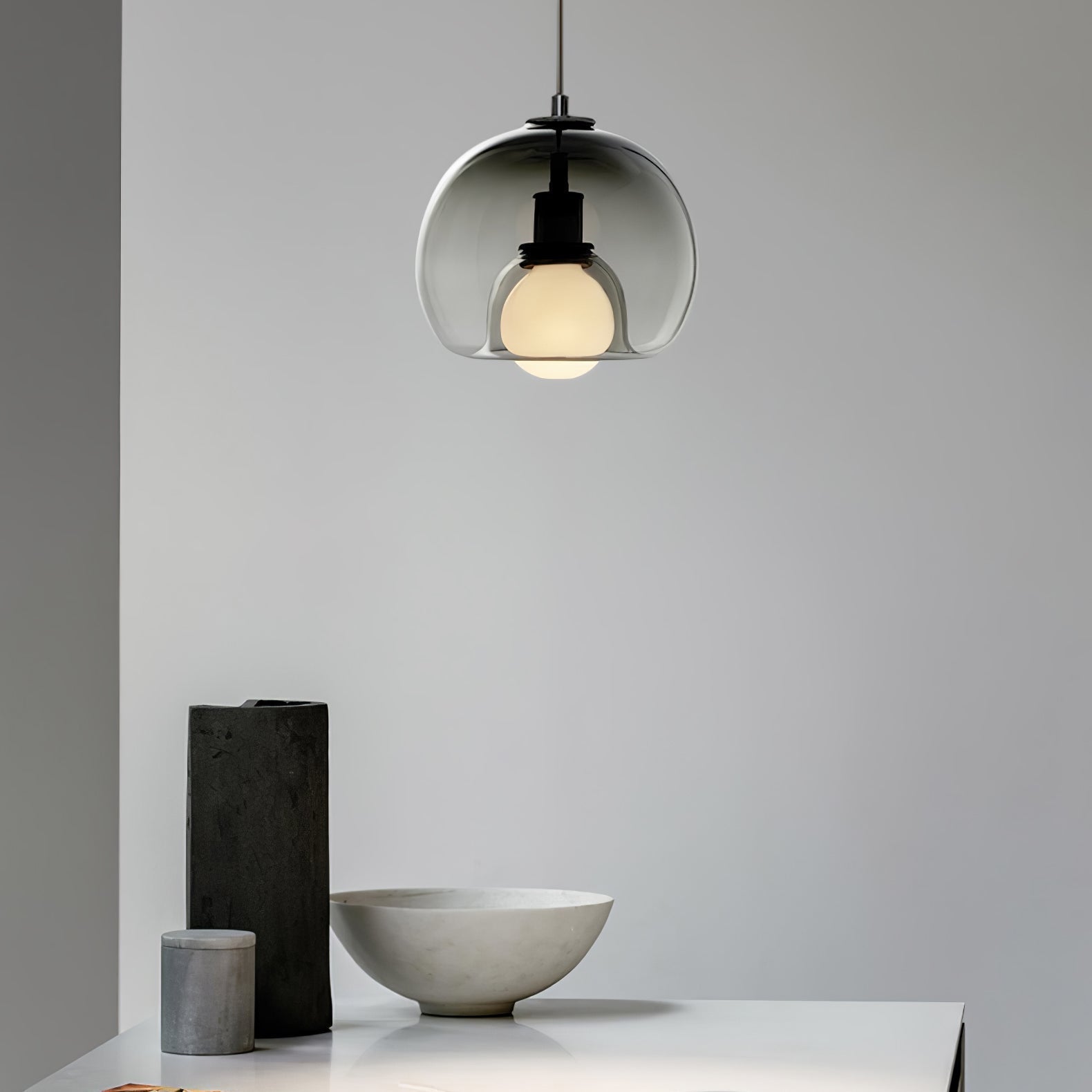 Glasera: Glass & Metal Pendant Light with Minimalist Design – for Modern Living Spaces