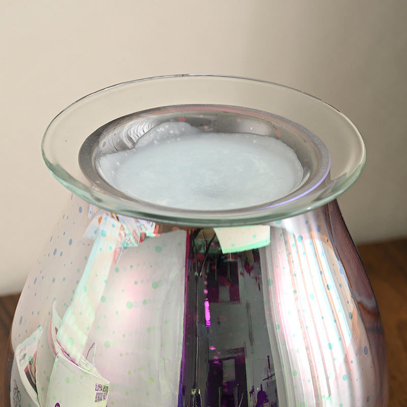 Glass Essential Oil Diffuser, 3D Fireworks LED, Auto Shut-Off